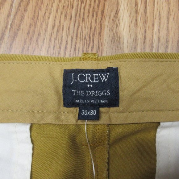 30x30 NEW! J.CREW THE DRIGGS 100% COTTON PANTS BROWN Sz 30W x 30L - Picture 5 of 5